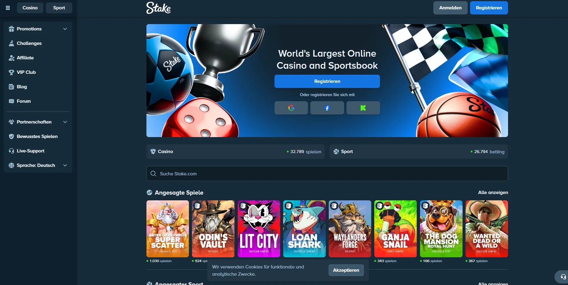 Stake Casino Screen